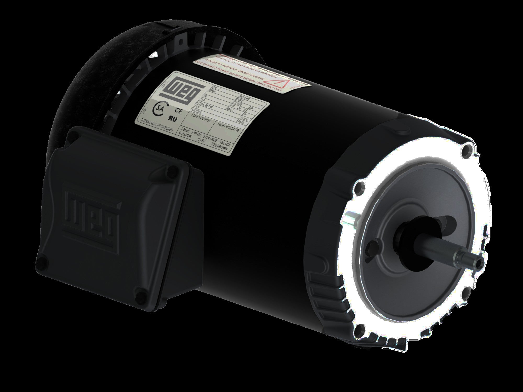1.5HP WEG 3600RPM 143/5TC TEFC 3PH MOTOR 00156ET3ER143TC-S
