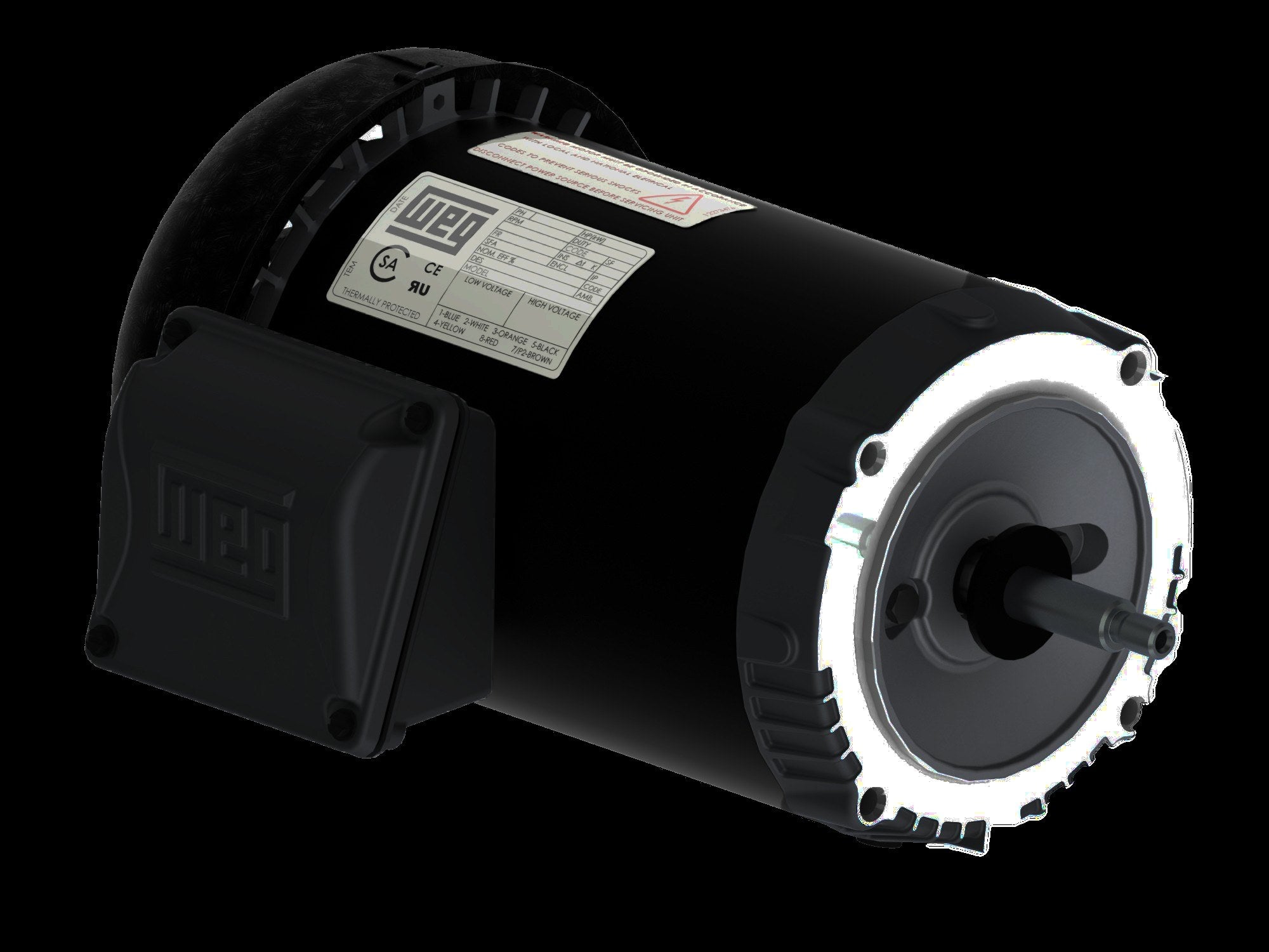 0.5HP WEG 3600RPM 56C TEFC 3PH MOTOR .5036ES3E56CFL-S
